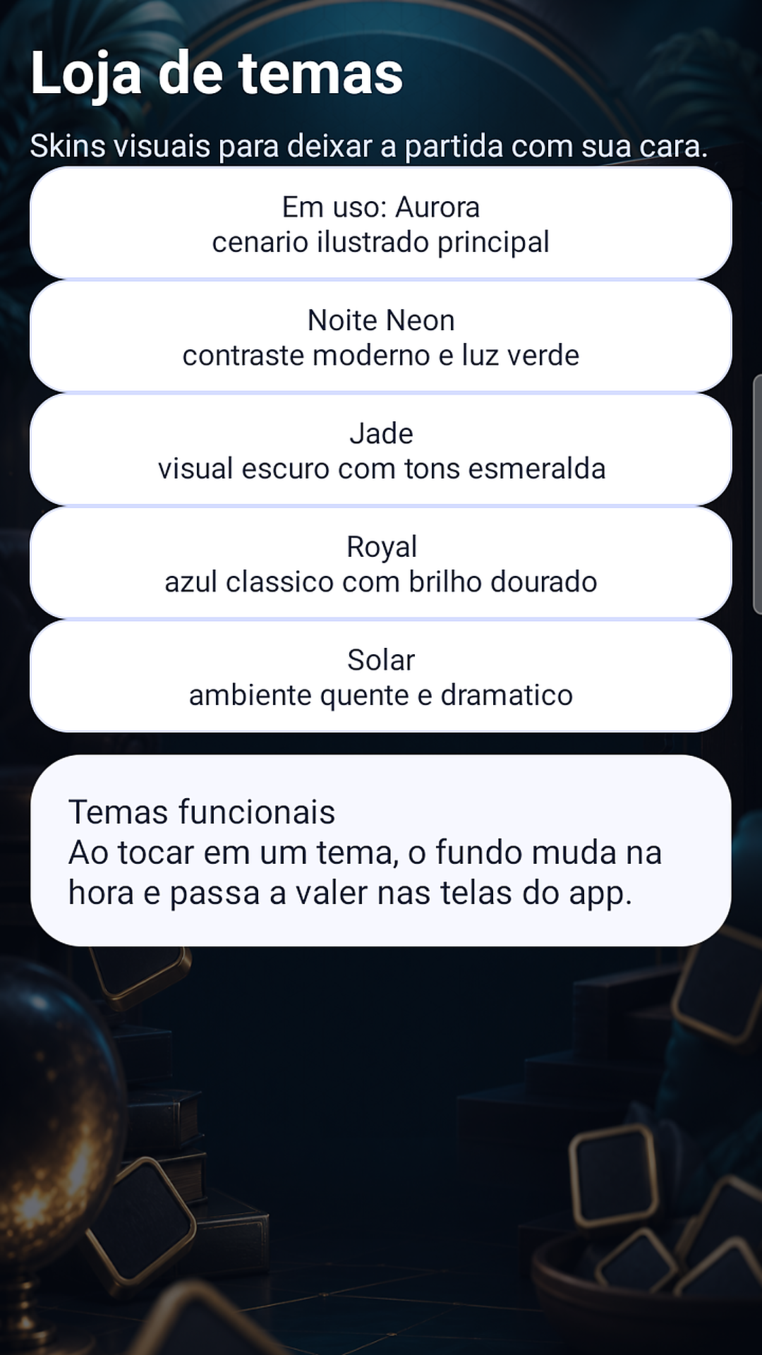 Temas visuais